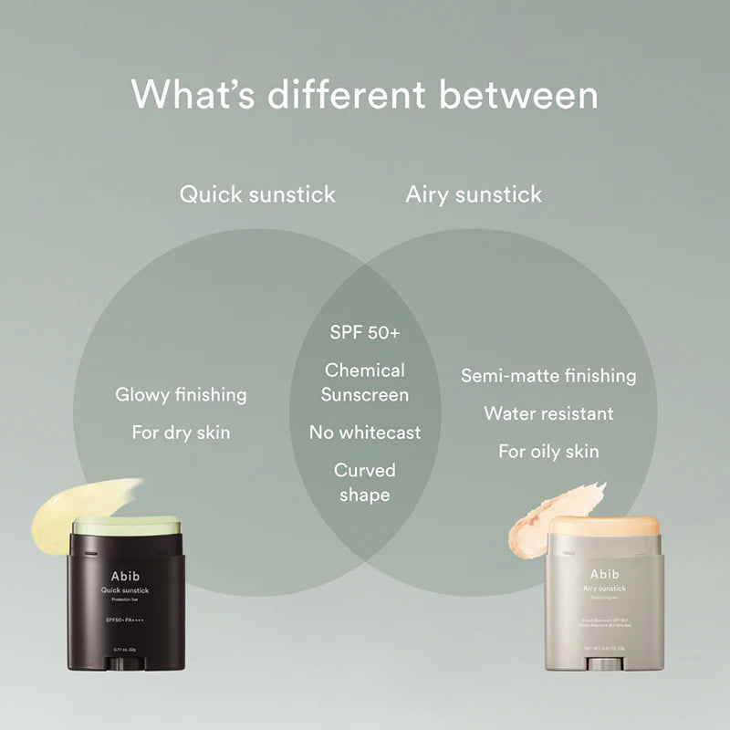 ABIB – Airy Sunstick SPF50+ PA+, 23g (water resistant - oily to combination skin) - K-Beauty Studio