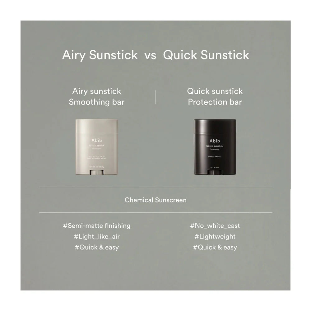 ABIB – Airy Sunstick SPF50+ PA+, 23g (water resistant - oily to combination skin) - K-Beauty Studio