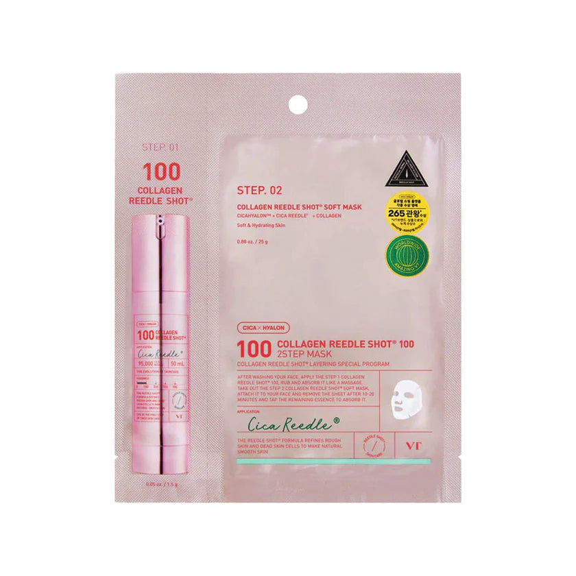 VT Cosmetics - Masque 2 étapes Collagène Reedle Shot 100 (microneedling)