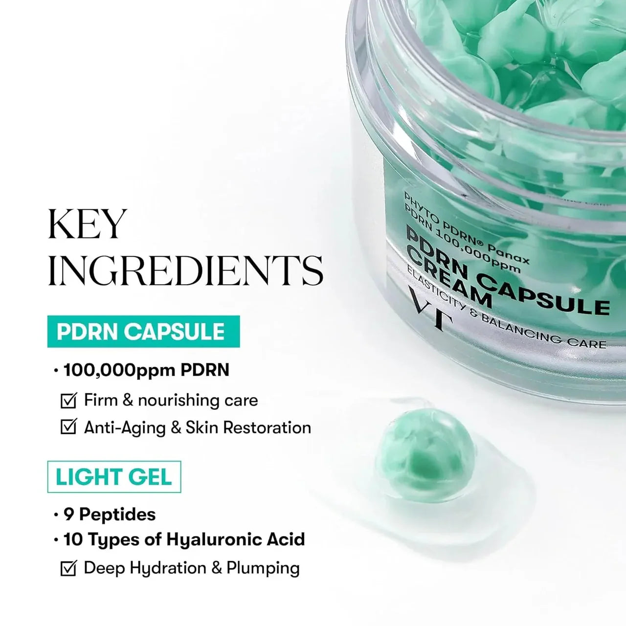 VT Cosmetics – PDRN Capsule Cream 100, 50ml - K-Beauty Studio